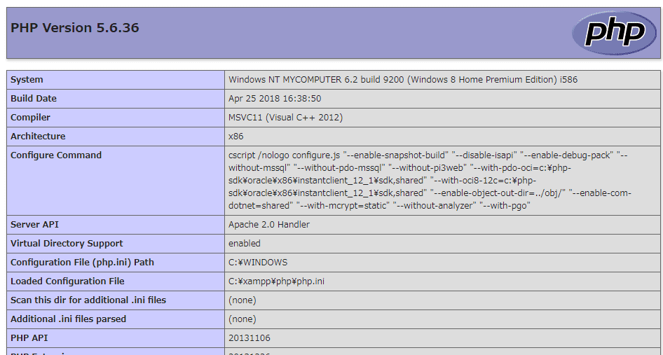 phpinfo